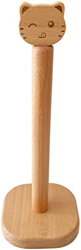 Cute Paper Towel Holder, Wooden Kitchen Roll Stand Organizer Free Standing by Cambiar
