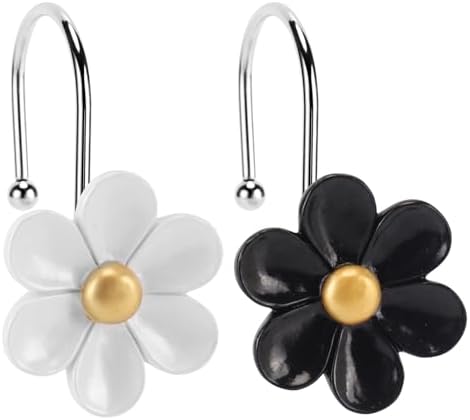 3D Floral Shower Curtain Hooks, Living Room Fun Home Decor by GNUEYART