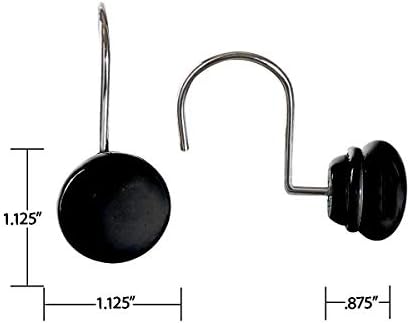 Creative Scents Black Shower Curtain Hooks Decorative | Set of 12 - Image 4