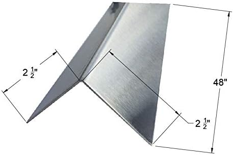 Brushed 304 Stainless Steel Corner Guards, 48" Wall Protectors, 20ga & 16ga, Available in 1/2" to 4", Multi-Pack Options (1, 2, 5, or 10) (5, 2 1/2 x 2 1/2, 16ga, No Hug Edges)