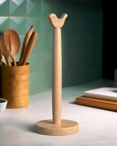 KitchLife Cute Wooden Paper Towel Holder Countertop by OverDoorHooksKitchenSupplies