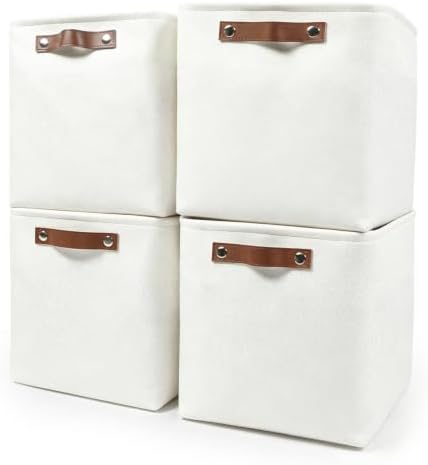 Bagnizer 13x13 Cube Storage Bins, Collapsible Fabric Storage Box, 4 Pack Closet by Bagnizer