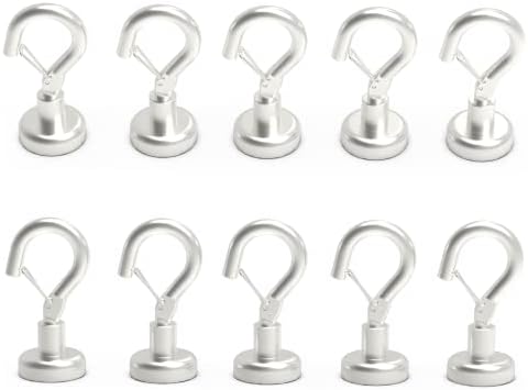 Ant Mag Magnetic Hooks Heavy Duty 22LBS Strong Magnet Snap Hooks 10 Pack by AntMag