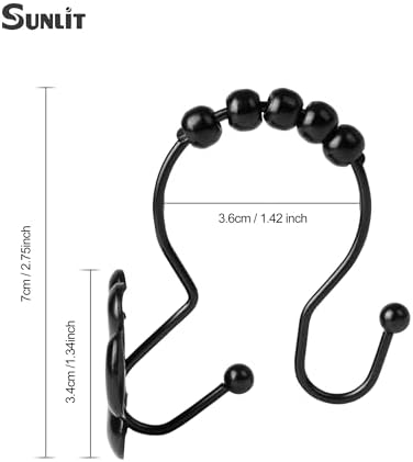 Sunlit Fashion Design Cute Paw Print Polished Double Shower Curtain Hooks - Image 2