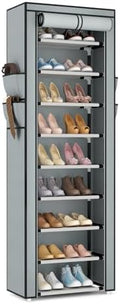 VILICK Shoe Rack with Cover Narrow Shoe Rack Organizer with 4 Side Pockets 10 by VILICK