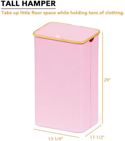 SpaceAid Laundry Hamper with Lid, 110L Large Tall Clothes Basket Bin with - Image 5