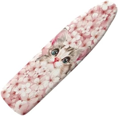 Pink Cherry Blossom Cat Ironing Board Cover and Pad Soft Fabric Cover by Darisoco