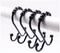 J&V TEXTILES Shower Curtain Hooks Rings, Rust Resistant Metal Double Glide by JVTextiles