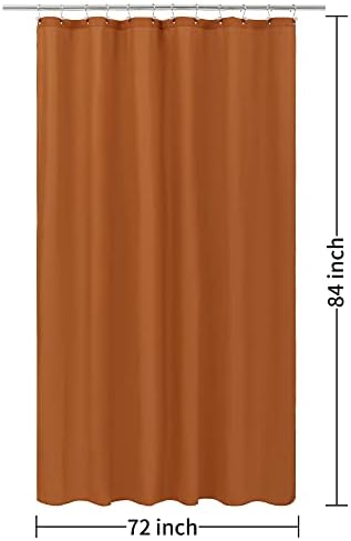 ALYVIA SPRING Extra Long Fabric Shower Curtain or Liner Burnt Orange - Image 7