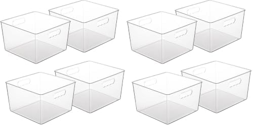 Vtopmart 8 Pack Extra Large Clear Storage Bins, 11x11 Cube Organizer by Vtopmart