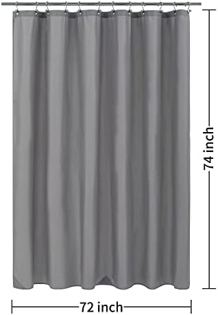 ALYVIA SPRING 72x74 Long Waterproof Fabric Shower Curtain or Liner Grey - Image 7
