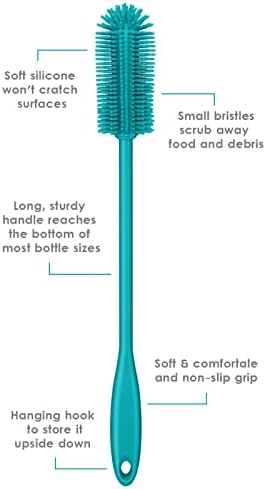 Silicone Bottle Brush, Long Handle Bottle Cleaner Brush - Image 4