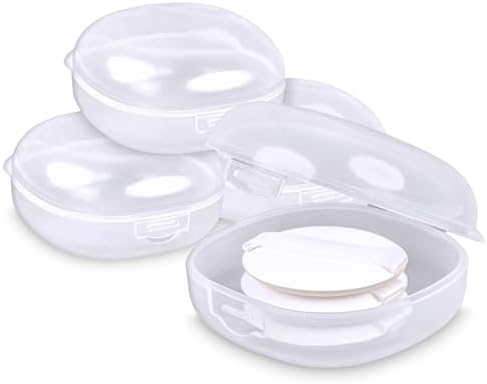 4 Packs Cotton Round Holder Travel, Hair Tie Container by Etenpo