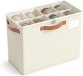 Varhomax Shoe Organizer Box for Closet, Small Fabric Storage Basket Beige by Varhomax