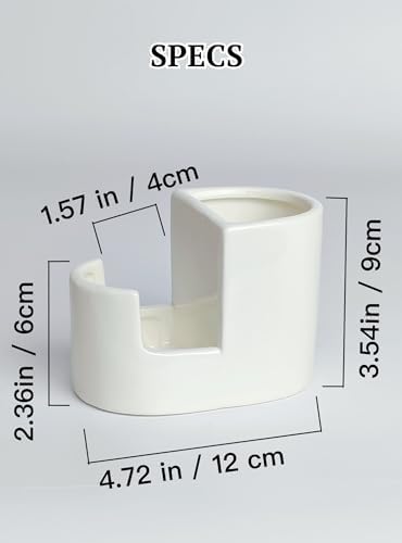 Ceramic Sponge Holder for Kitchen Sink, 2-in-1 Sponge & Brush Organizer - Image 3