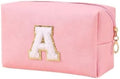 Initial Makeup Bag for Women Gifts, PU Leather Cosmetic Pouch by SxoSyo