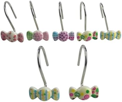 Two Fish Home Fashions Set of 12 Decorative Candies Shower Curtain Hooks by TwoFishHomeFashionLLC