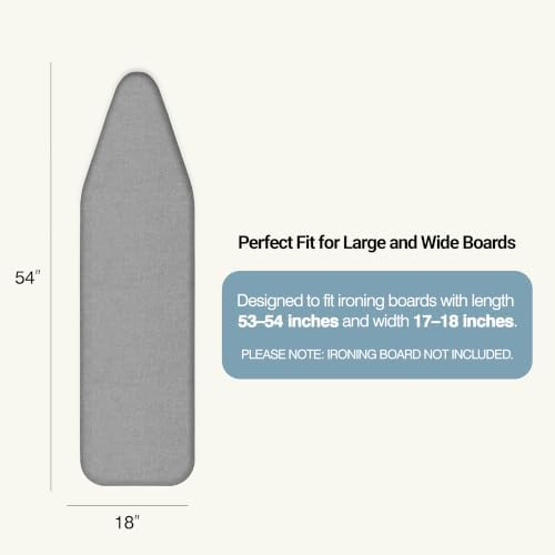 UniSimp Ironing Board Cover and Pad 18"x54" Extra Thick Natural Cotton - Image 2