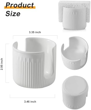 Ceramic Sponge Holder for Kitchen Sink, Scrub Sponge Dish Rack, Farmhouse - Image 4
