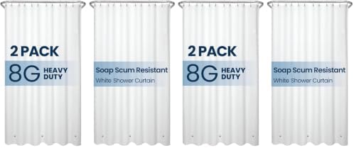 LiBa Shower Curtain 4 Pack- Waterproof Plastic Shower Curtain Premium PEVA by Liba