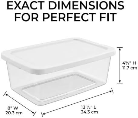 10 Pack Storage Bins with Lids, 6 Quart Clear Plastic Stackable & Nestable - Image 5