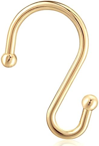 Gold Shower Curtain Rings Hooks, Premium Metal Rust Resistant S Shaped ​Hooks - Image 2