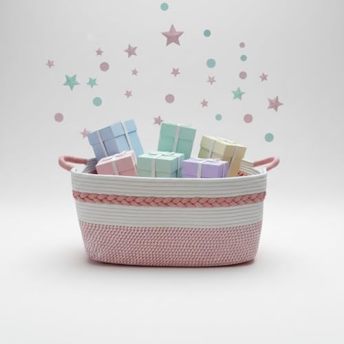 Decorative laundry basket with handles woven from natural cotton rope storage - Image 4