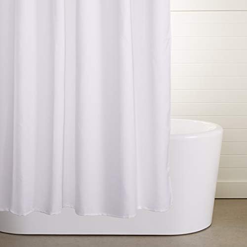 Amazon Basics Linen Style Bathroom Shower Curtain, 100% Polyester, Bright White - Image 5