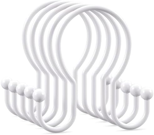 OEH Shower Curtain Hooks, Metal Shower Curtain Hangers, Double Hook Shower by OEH