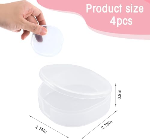 4Pcs Travel Cotton Round Holder, Cotton Pad Container - Image 2