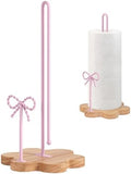 Wood Paper Towel Holder Countertop, Floral Wood Base by TOCEMEI