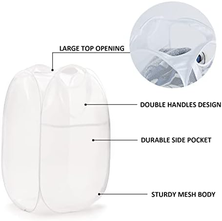 TECHMILLY Collapsible Mesh Pop Up Laundry Hamper - Image 3