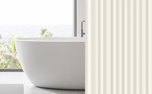 EHZNZIE Cream Shower Curtain Liner 72x72, PEVA Waterproof Bath Curtain - Image 7