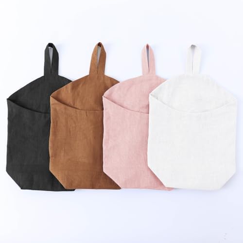 100% Linen Hanging Storage Bags Baskets 2 Pcs, Small Wall Storage Bag - Image 7