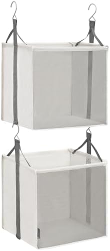 STORAGE MANIAC 2-Tier Hanging Closet Organizer, Fabric Storage Baskets by STORAGEMANIAC