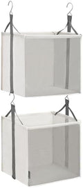 STORAGE MANIAC 2-Tier Hanging Closet Organizer, Fabric Storage Baskets by STORAGEMANIAC