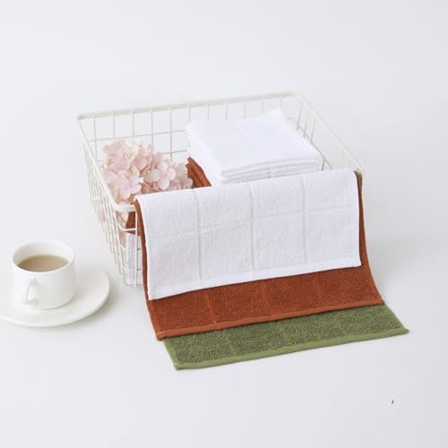 Glynniss Kitchen Dish Cloths for Washing Dishes, Rust Terry Dish Rags - Image 3