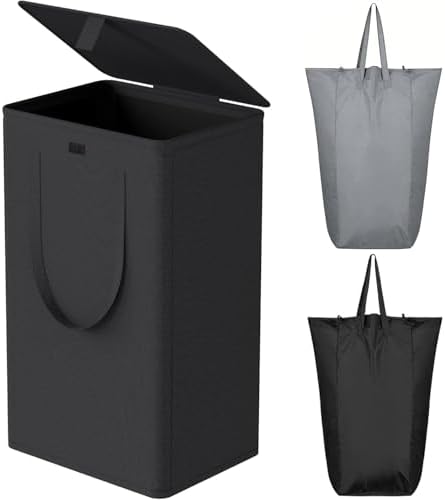 WOWLIVE 100L Black Laundry Hamper by WOWLIVE