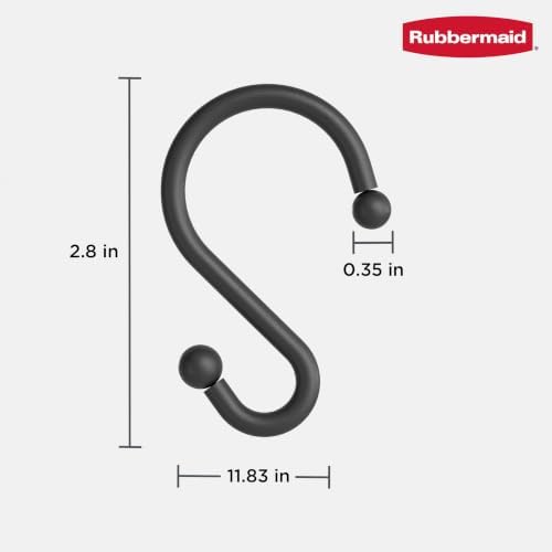 Rubbermaid Shower Hooks, Rustproof Stainless Steel S-Shaped Shower Rings - Image 7
