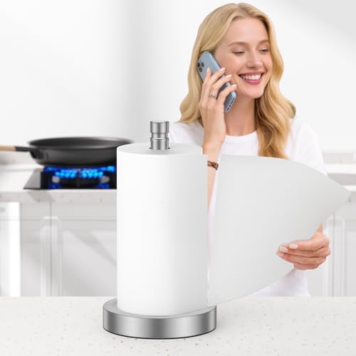 Nickel Paper Towel Holder Countertop, One-Handed Tear, Stainless Steel - Image 5