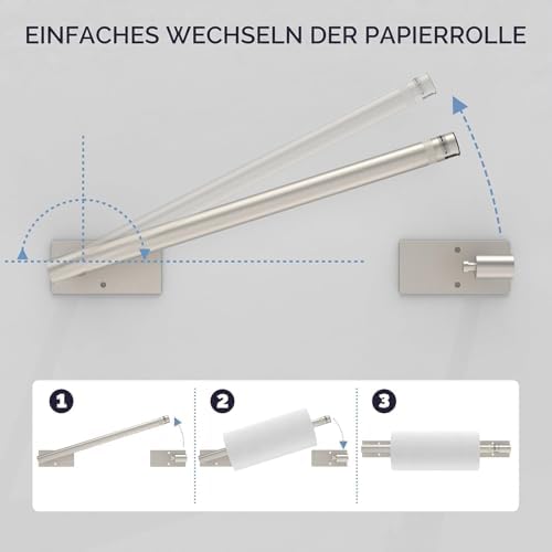 Paper Towel Holder Under Cabinet Self Adhesive Brushed Nickel - Image 3