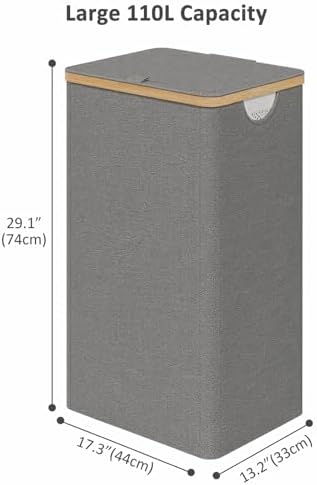 iEGrow Laundry Hamper with Lid, 110L Large Laundry Hamper with Handle and Lid - Image 2
