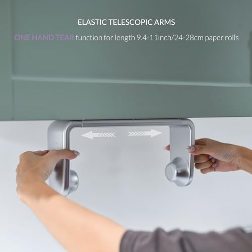 ONE Hand Tear Paper Towel Holder Under Cabinet/Wall - Image 4