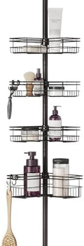 Zenna Home Tension Pole Shower Caddy Corner Organizer, Adjustable Standing by ZennaHome