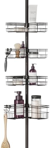 Zenna Home Tension Pole Shower Caddy Corner Organizer, Adjustable Standing by ZennaHome