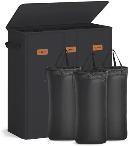 SONGMICS 160L Laundry Hamper, 4-Compartment Laundry Sorter by Unknown