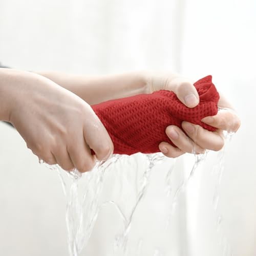Artoid Mode 100% Cotton Dark Red Waffle Weave Kitchen Dish Cloths, 12x12 Inch - Image 3
