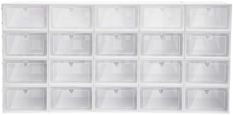 20 Pack Shoe Storage Boxes, Foldable Shoe Container by Unknown