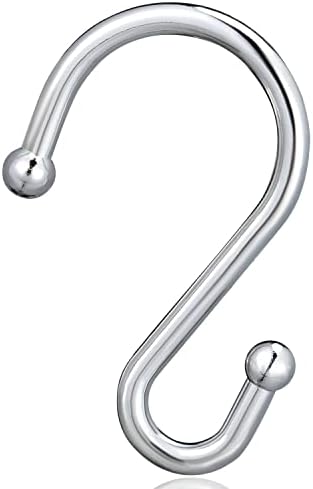 Silver Shower Curtain Hooks, Rust Proof Shower Curtain Rings - Image 2
