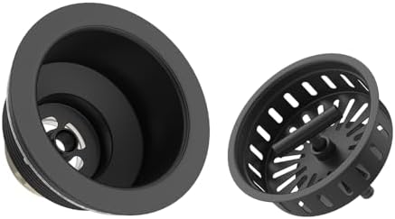 KONE Black Kitchen Sink Drain Matte Black Sink Strainer 3-1/2 Inch Drain - Image 4
